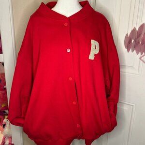 VICTORIA SECRET PINK RED VARSITY JACKET 2XL